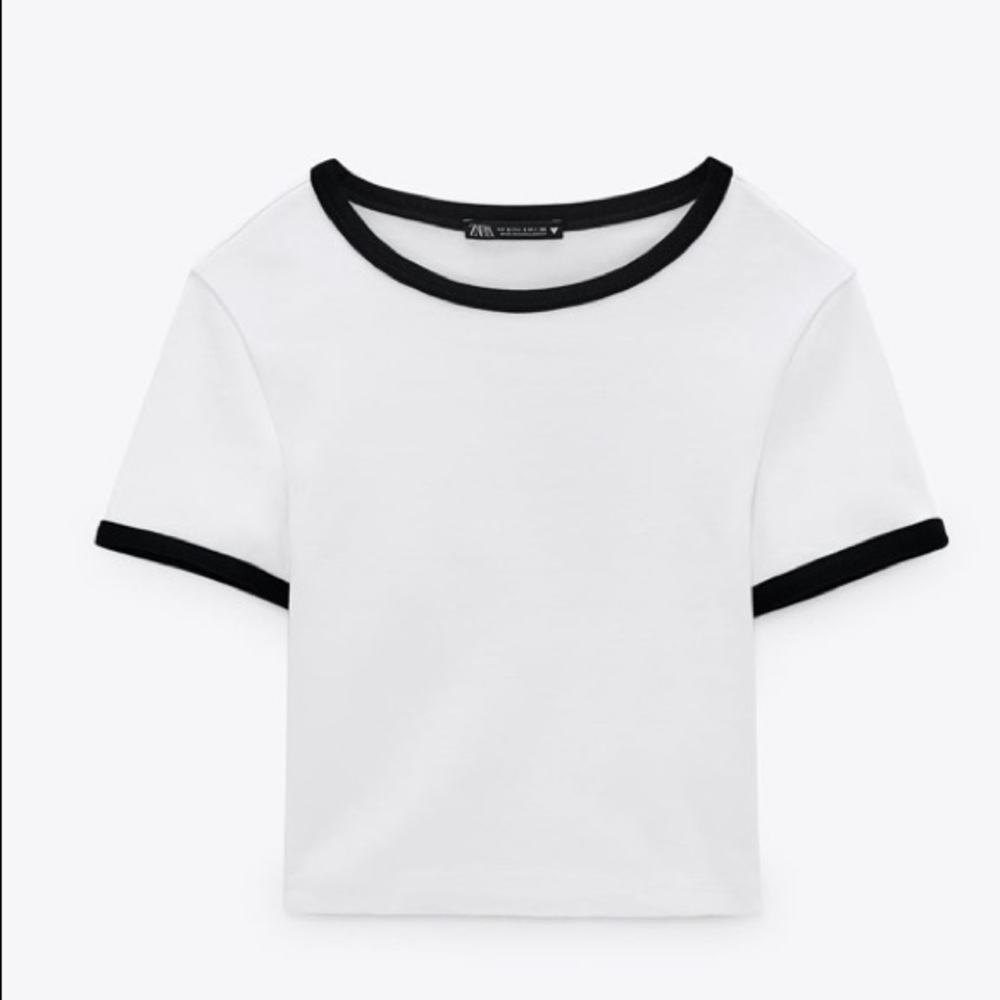Round Neck Short Sleeve Zara Top NWT